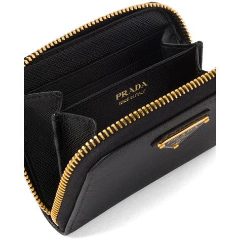 prada leather wallet on chain|prada card holder with zipper.